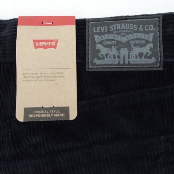 Levi's Corduroy Mom Jeans Women's Size 32x30 Black Cords High Rise - Picture 8 of 12